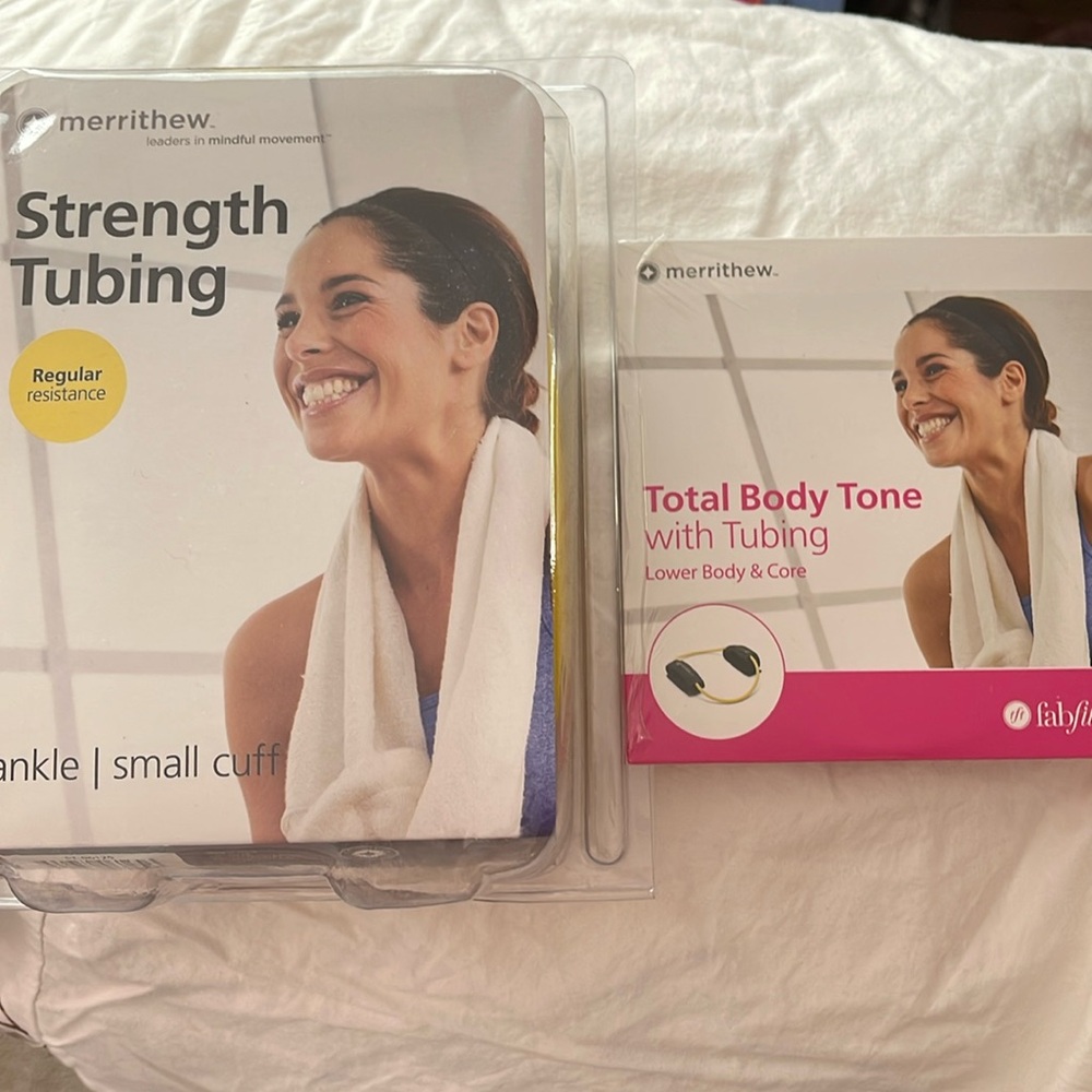 BNIB Meritthew strength tubing and workout dvd